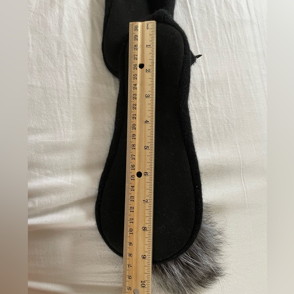 Sofia Cashmere Slipper Socks with Fur Ball Black - Picture 7 of 7